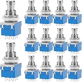 QWORK Guitar Effect Pedal 3PDT Footswitch, 14 Pcs Triple Pole Double Throw Latching Stomp Push Button with True Bypass, 9 Pin Solder Lugs for Effect Pedals, Amplifiers &amp; Music Equipment