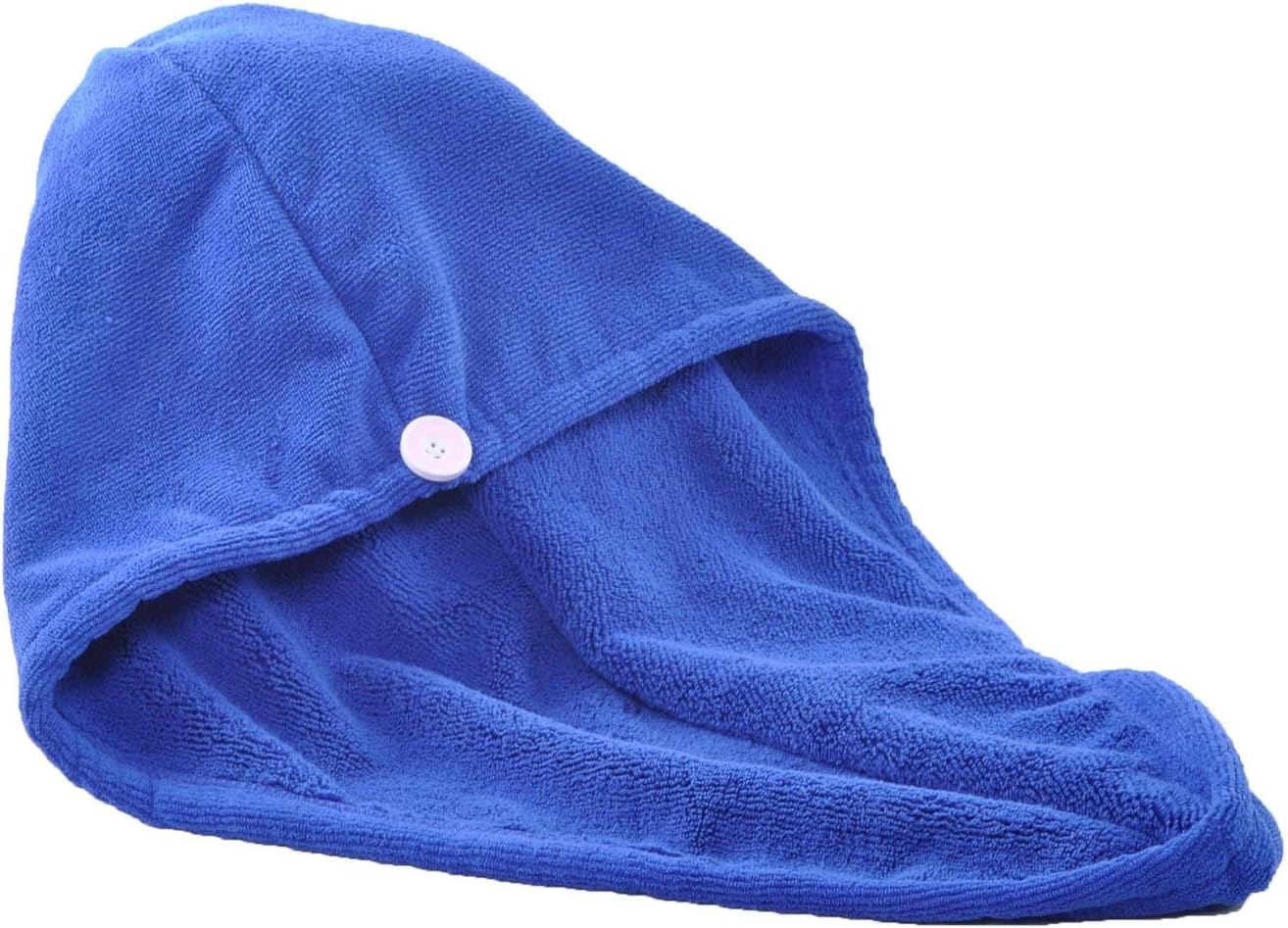 FlyMoon Microfiber hair turban drying wrap towel (Dark Blue)