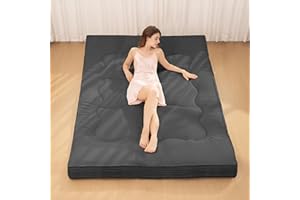 NLDD Japanese Floor Mattress, 4" Thicken Futon Mattress Twin Size Sleeping Pad, Corduroy Foldable Floor Pad, Roll Up Tatami Mat for Adults Guest Room Bedroom, Grey