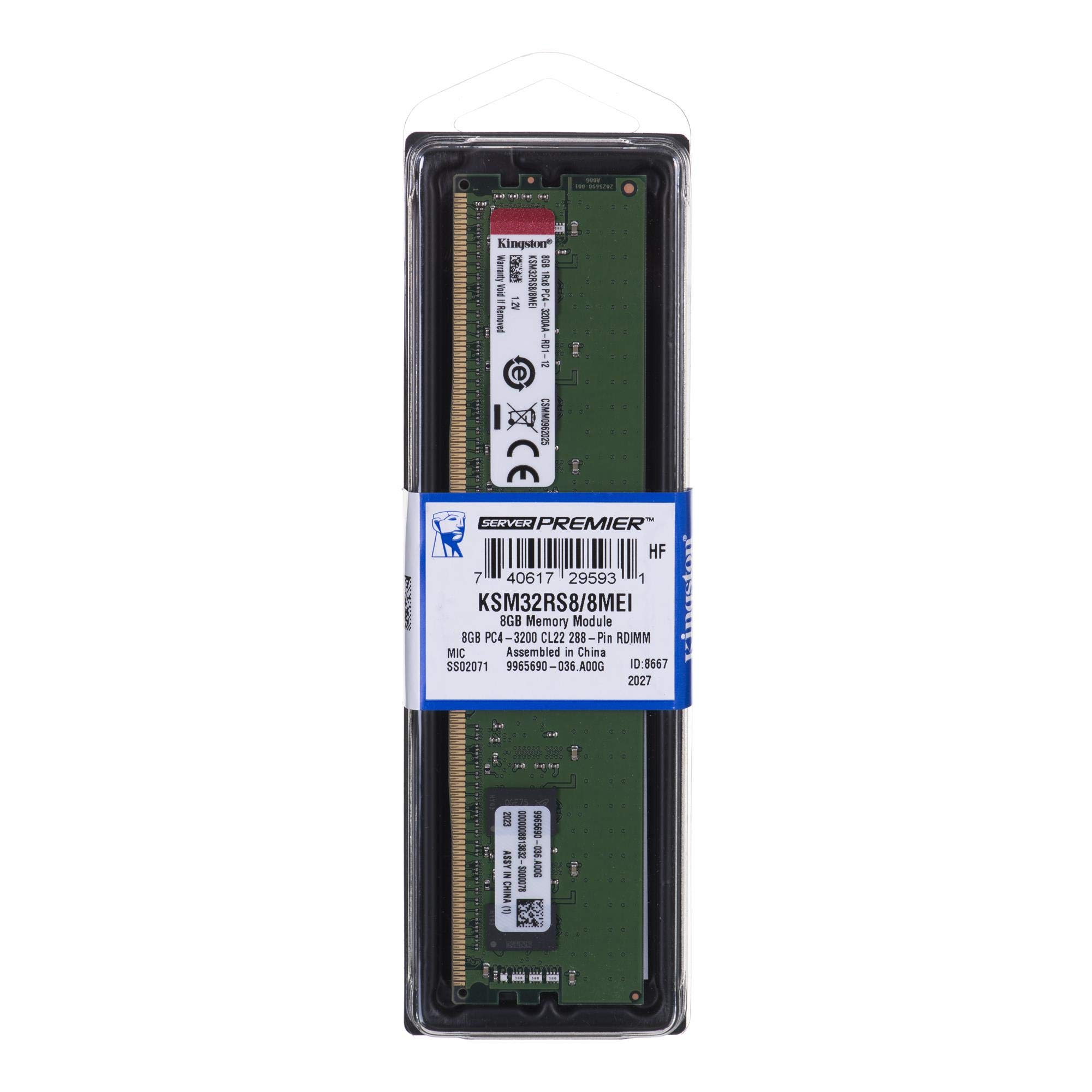 Kingston 8GB 3200MHz DDR4 ECC REG CL22 DIMM 1Rx8