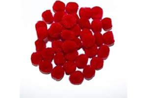 ART COVE 0.75 inch Red Mini Craft Pom Poms 100 Pieces