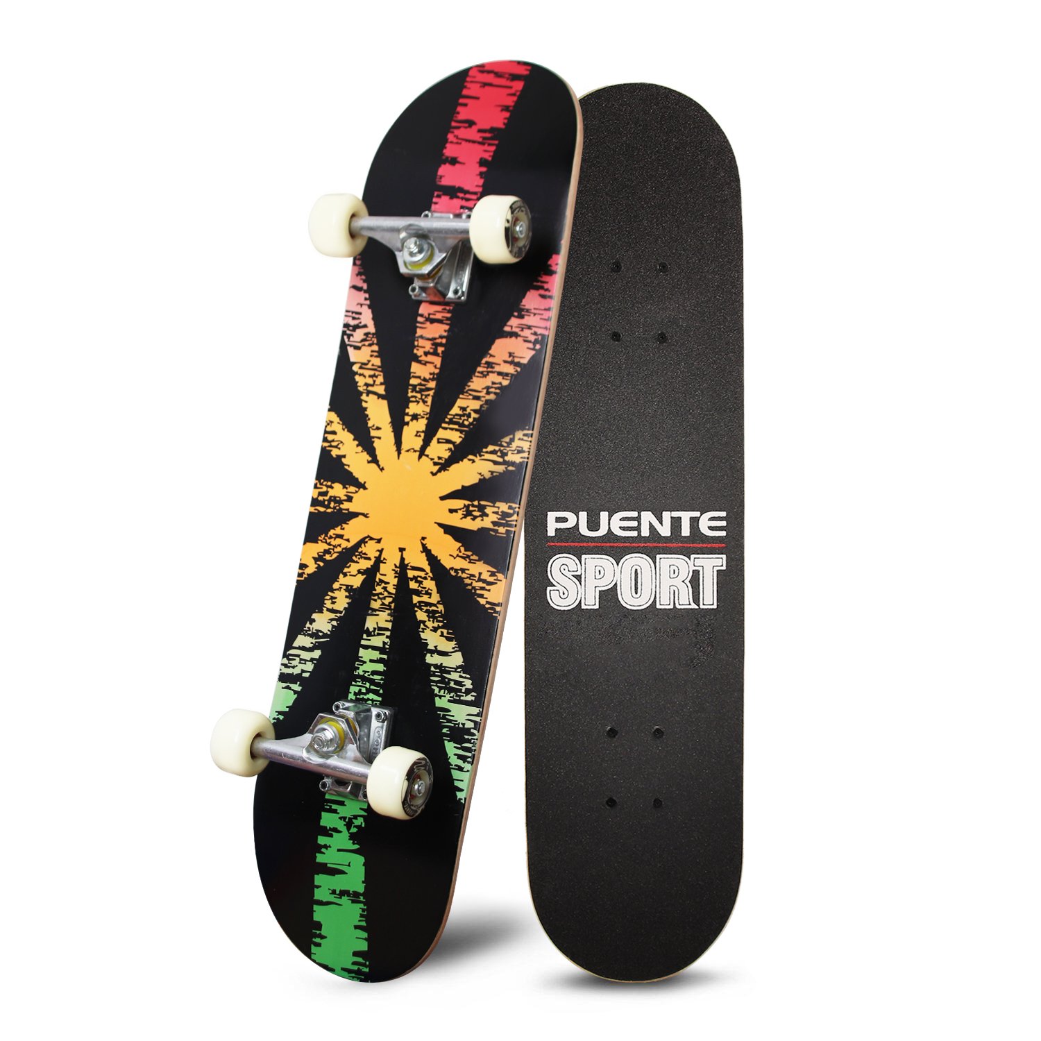 PUENTE 31 Inch Complete Skateboard 7 Layer Canadian Maple Wood Double