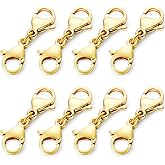 OHINGLT Double Lobster Clasp Necklace Extender Connector Bracelet Extension, Gold and Silver Lobster Claw Clasps for DIY Jewelry Making