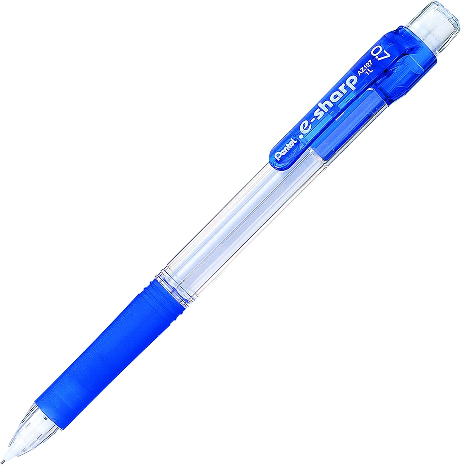 Pentel ESharp Mechanical Pencil, 0.7mm Point Size, Blue Barrel, Box of