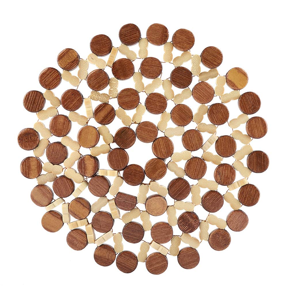 Heat Resistant Cup Pad Pot Dish Mat, Highly Heatproof Table Decor with Hollow Out Design, Eco-friendly Bamboo Coasters for Protecting Tabletops, Counters