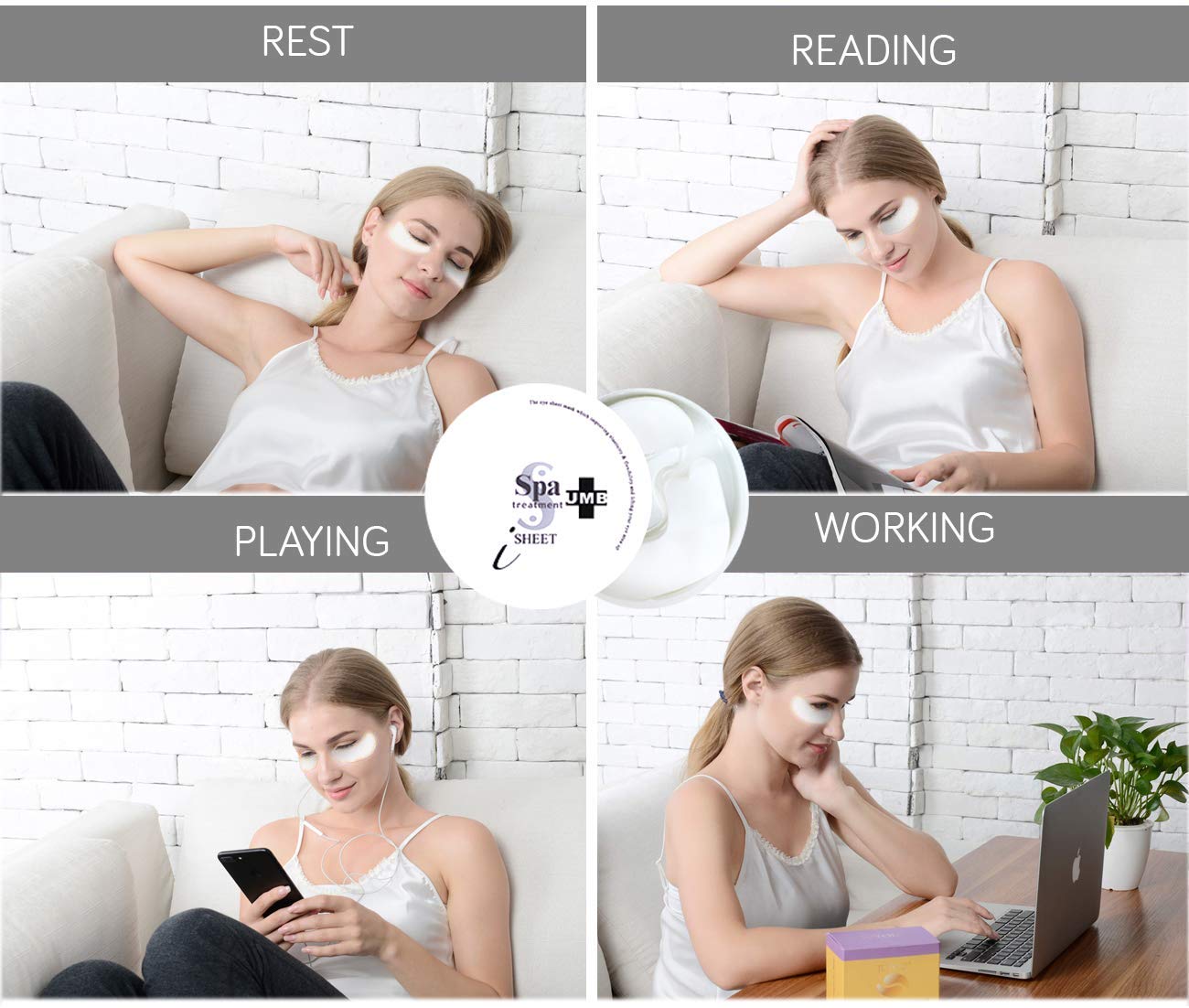 Spa Treatment UMB Stretch iSheet, Brightening Care for Your Under Eye (60 sheets) : Beauty