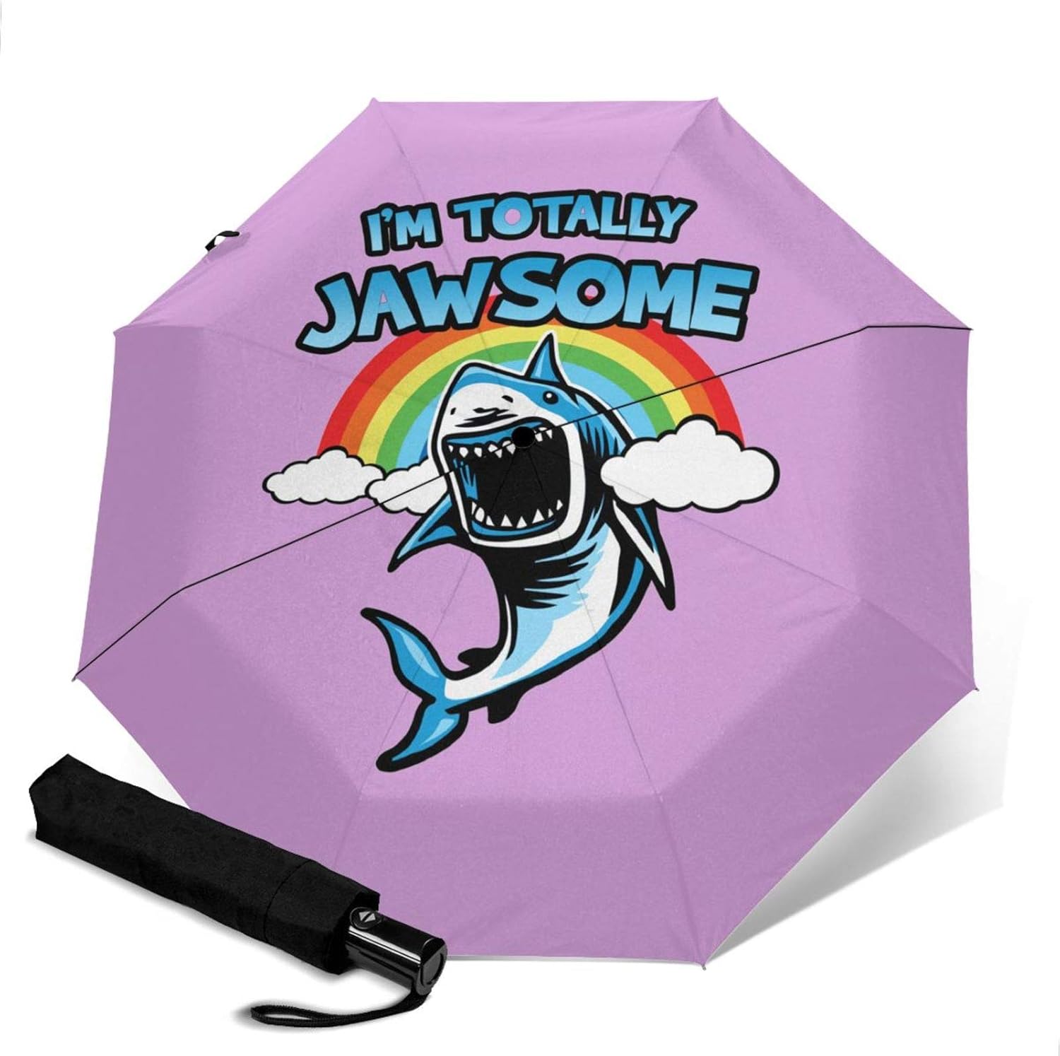 I'M Totally Jawsome Shark Windproof Travel Umbrella
