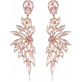 FENBORY Rhinestone Statement Earrings Cluster Crystal Drop Dangle Earrings Teardrop Chandelier Earring Dangling Prom Wedding Bridal Earrings for Women
