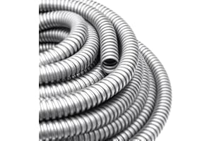 Xadnitu 3/4 Inch Flexible Reduced Wall Electrical Conduit, 25 Ft Iron Galvanized Cable Sleeve Tube for Home Low Voltage Cable Management, Wiring and Protection