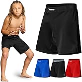 Elite Sports Kids BJJ No Gi Grappling Shorts for Boys &amp; Girls, MMA Shorts | Lightweight boxing trunks for kids with flexible fabric for BJJ, MMA, No Gi grappling, training, and sparring.