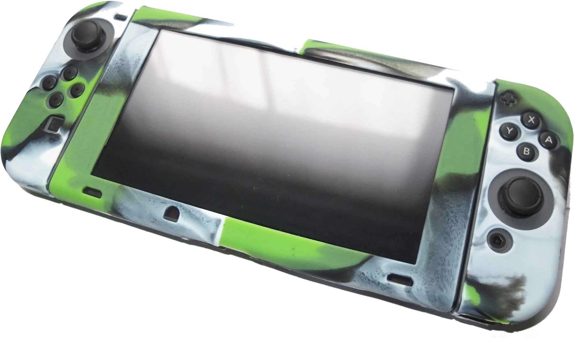 Gamers Gear Nintendo Switch Console & Joy Con Controller Camo Green Silicone Protective Cover Set
