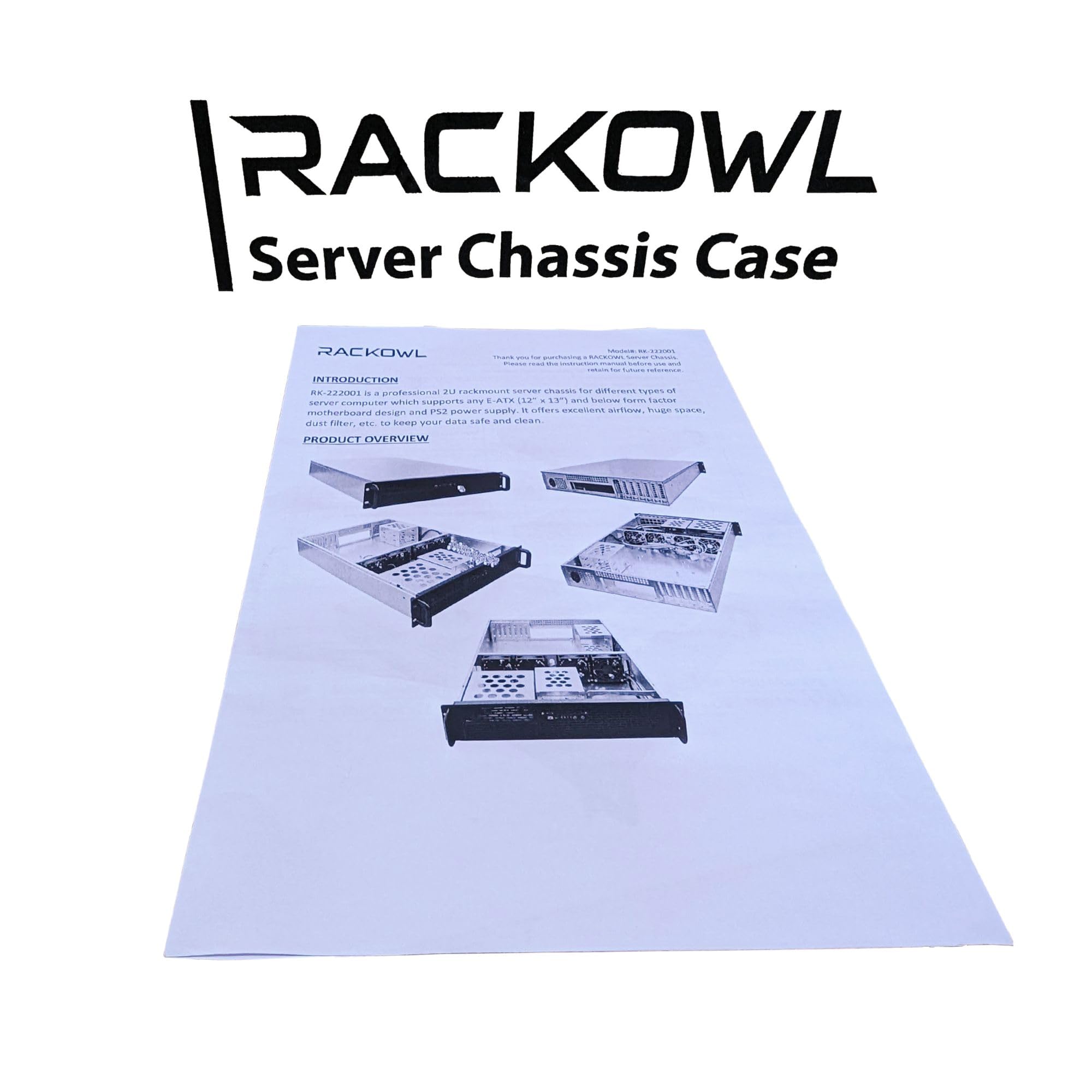RackOwl 2U Server Chassis, Rackmount Server Case; 8X HDD Bays (6 * 3.5