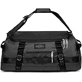 Eastpak Duffel Pack M – 70L Convertible Duffel Bag with Backpack Straps, Weatherproof Design, Multiple Compartments & Gear Loops, Tarp Black