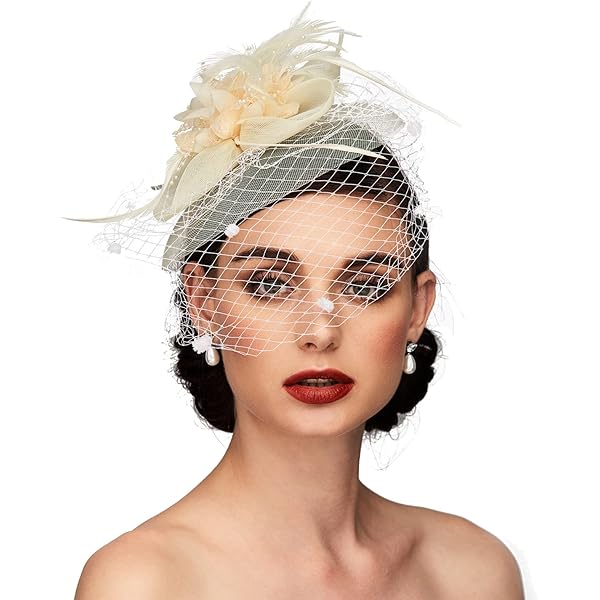 Fascinators Headband with Feather, Women display picture 1