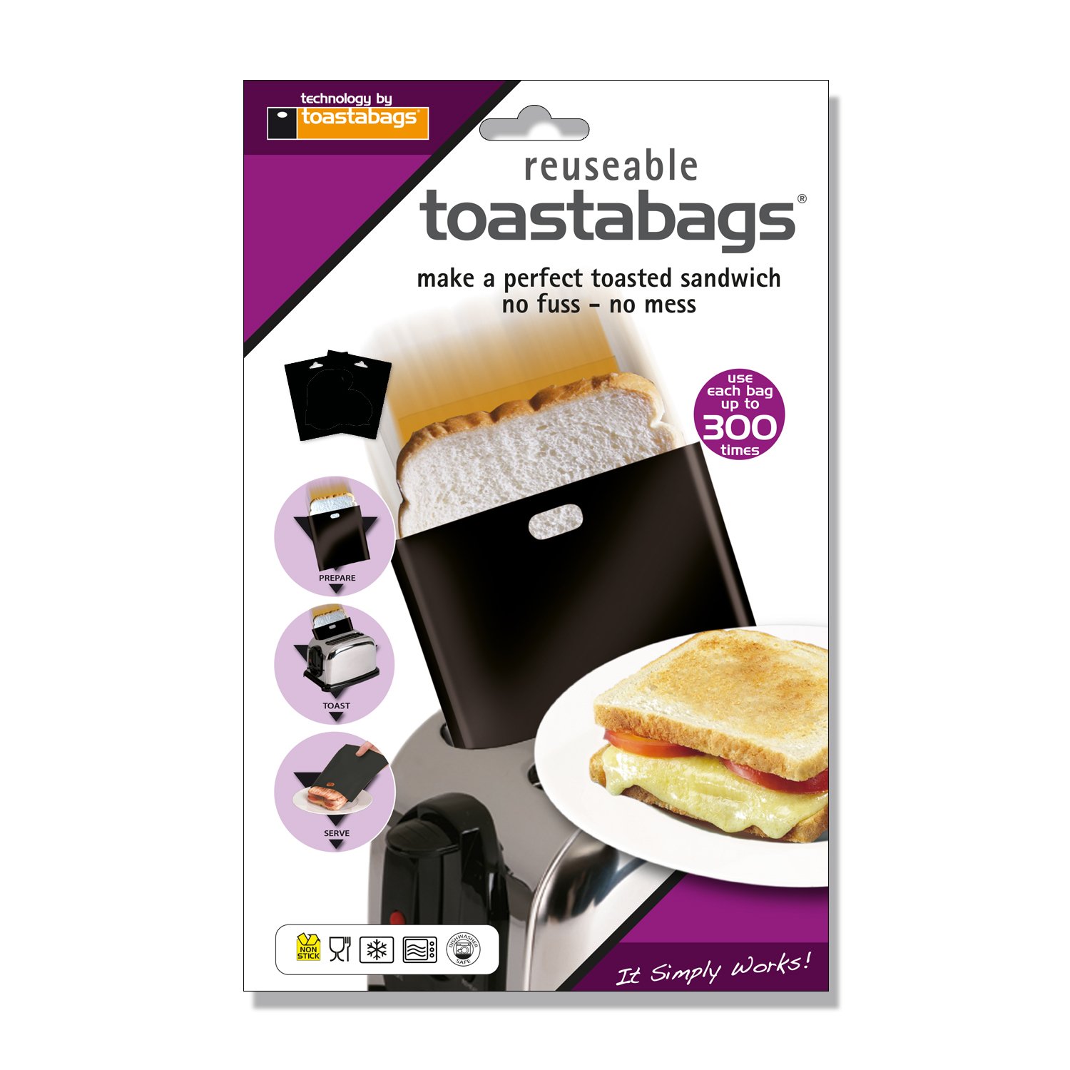 Toastabags 300 Use Pack, Black, Pack of 10