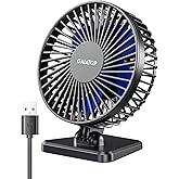 Gaiatop USB Desk Fan, Small But Powerful, Portable Quiet 3 Speeds Wind Desktop Personal Fan, Adjustment Mini Fan Table Fan fo