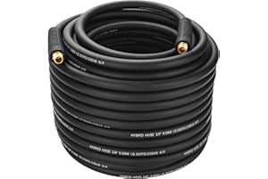 TXECPRO 3/8" Hybrid Air Hose 100ft, 1/4" MNPT Air Compressor Hose,Heavy Duty, Lightweight, Kink Resistant, All-Weather Flexibility,300 PSI