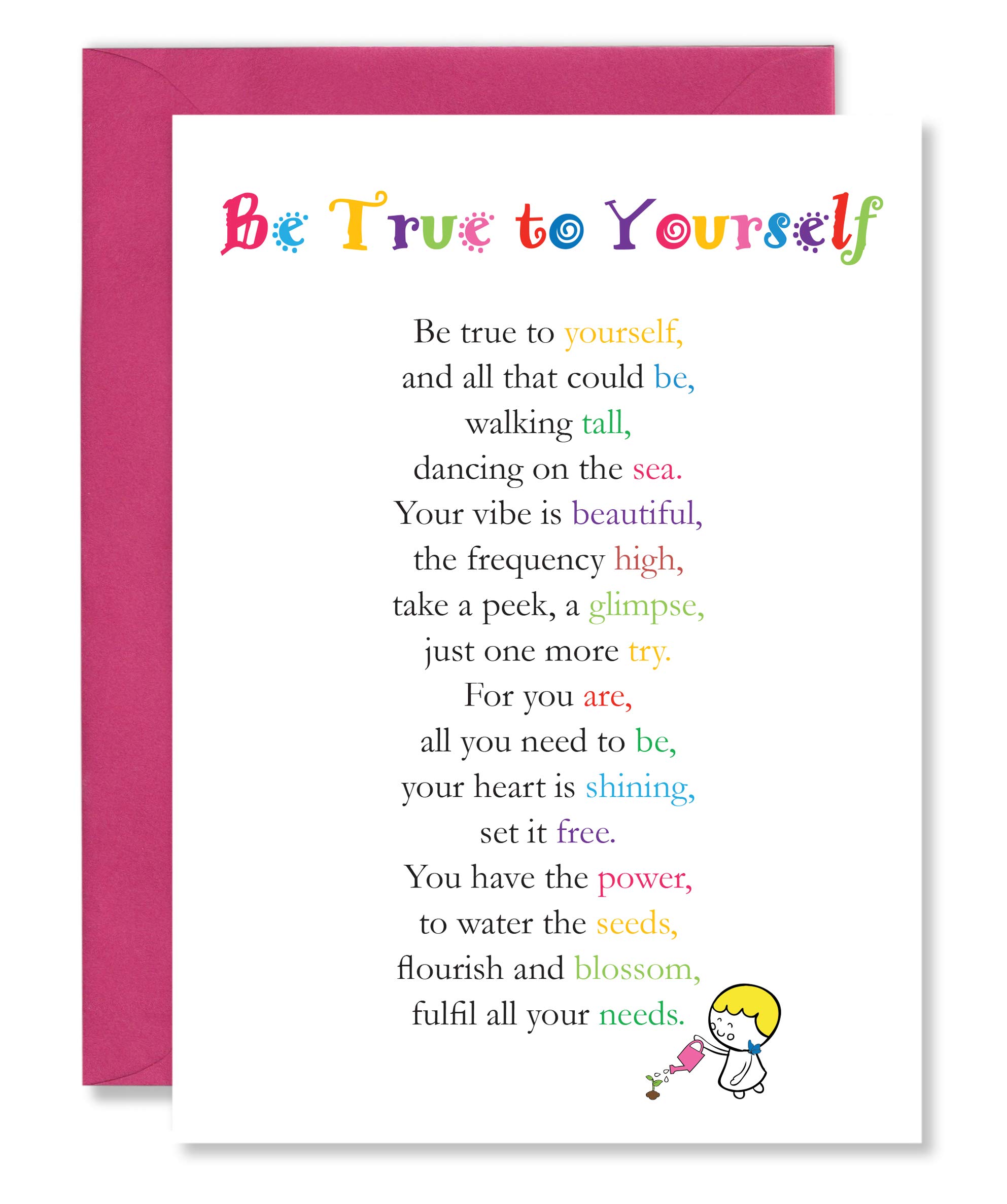 Clarabelle Cards - Be True To Yourself - Supportive | Proud of You | Inspirational | Motivational Thinking of You Encouragement Poem Verse Greetings Card sold by Card Candy