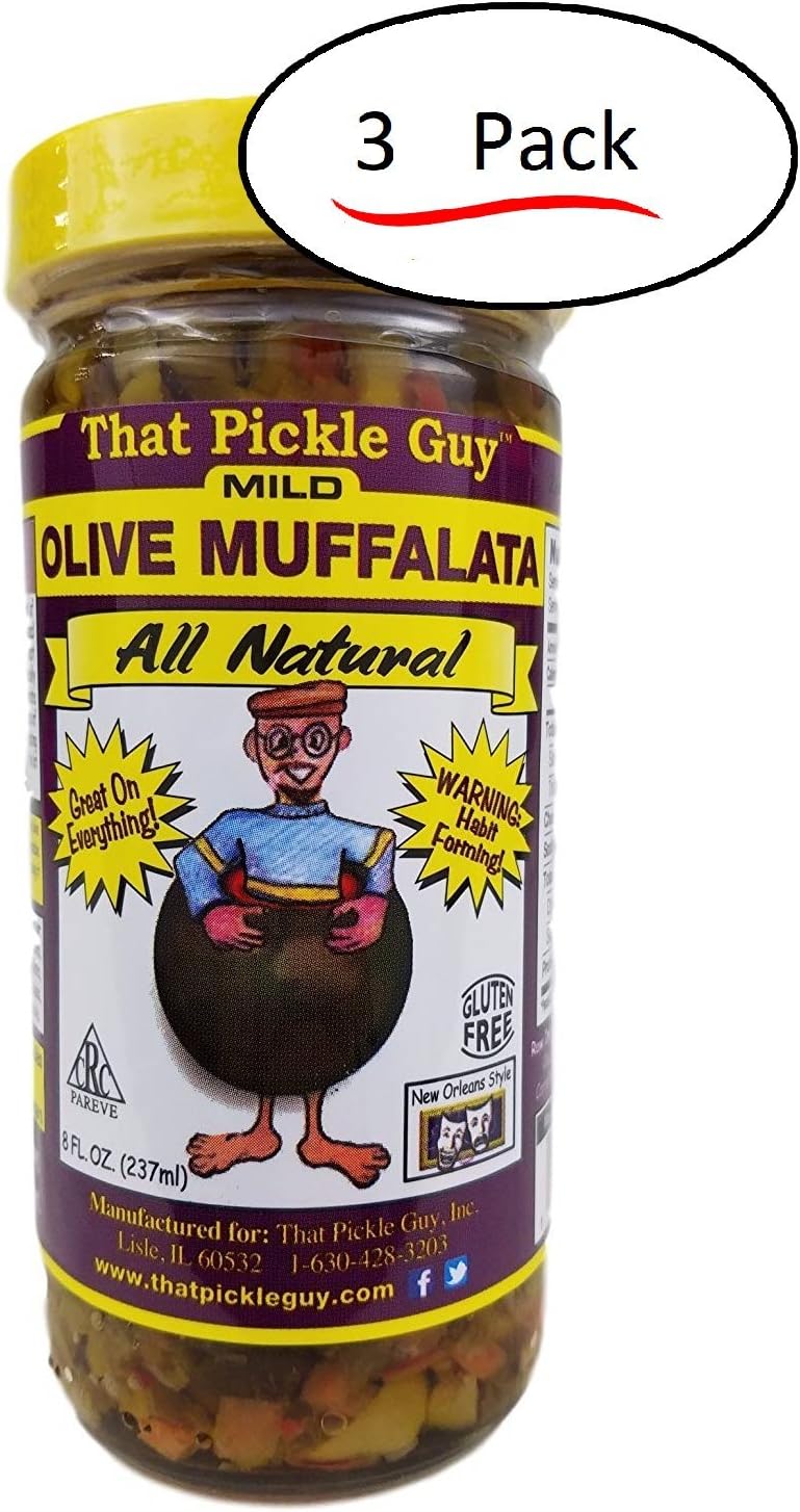 That Pickle Guy All Natural Olive Muffalata Spread (8 oz) (Mild, 3 Jars)