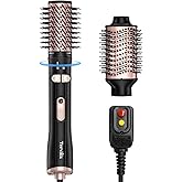 Terviiix 2-in-1 Hot Air Brush Set | 2'' Rotating Blow Dryer Brush for Smooth, Frizz-Free Salon Blowout | 3'' Oval Hair Dryer Brush Volumizer (Non-Rotating), Easy to Clean Detachable Design, 1000W