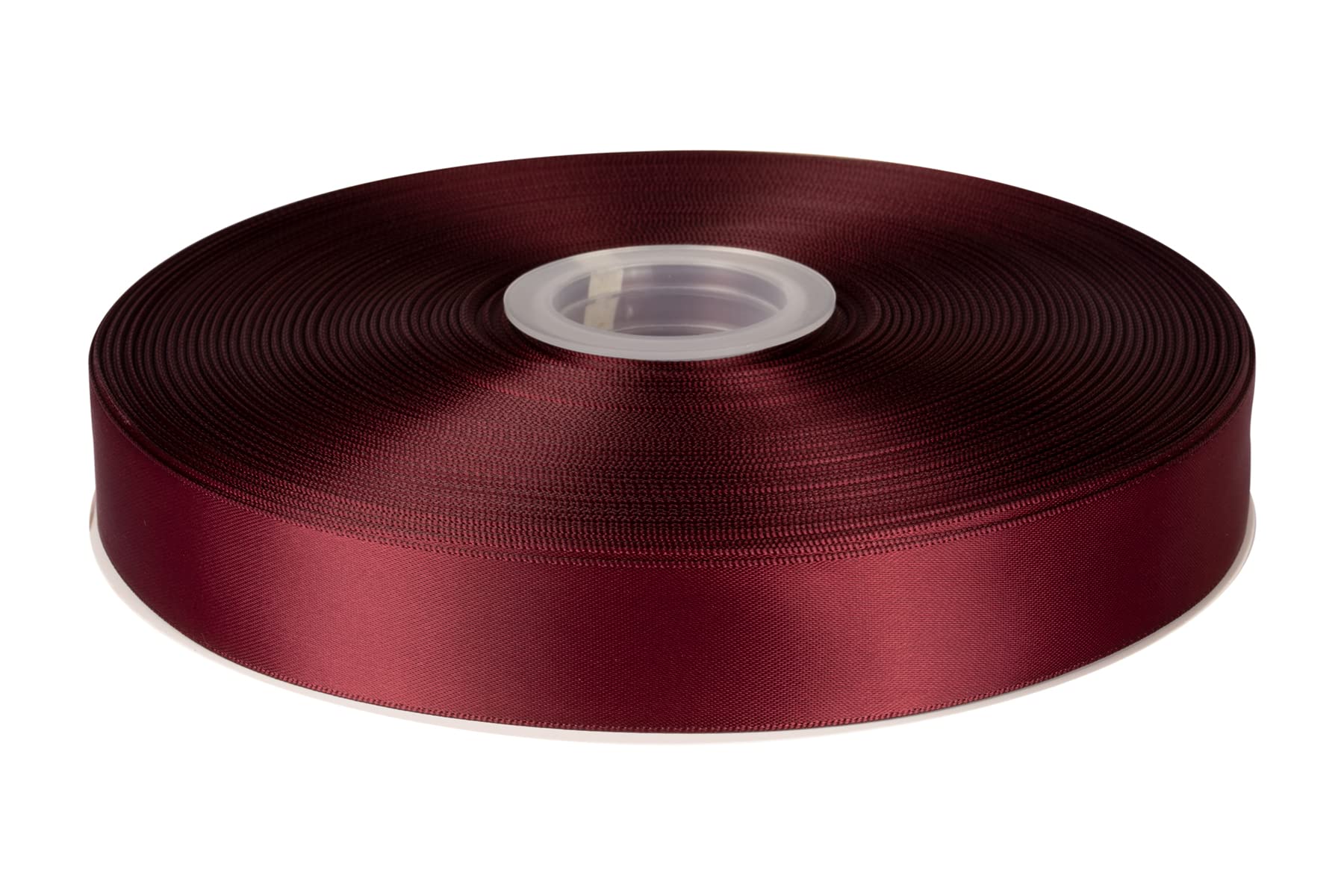 Fondersy 25mm X 91M Double Faced Satin Ribbon Burgundy Polyester Ribbon for Gift Wrapping Wedding Decoration Floral Arrangement Crafts