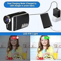 Heegomn Video Camera Camcorder HD 2.7K 36MP Video