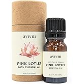 Avivni Pink Lotus Essential Oil - 100% Pure & Natural, Undiluted for Aromatherapy, Skin, Hair, Diffuser (0.33oz - 10ml)