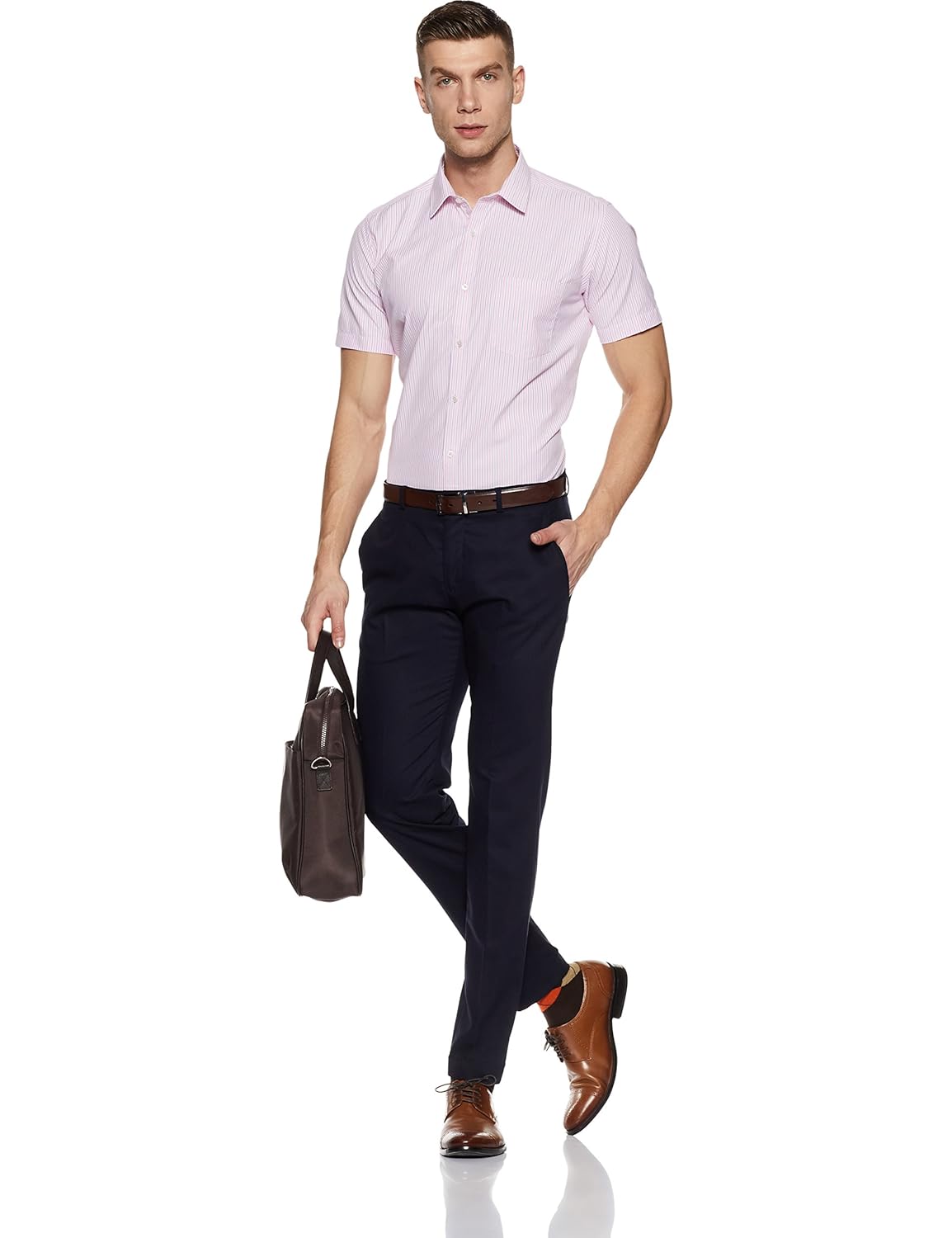 next look men's solid regular fit formal shirt
