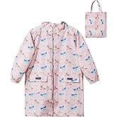 Hovkib Kids Raincoat Girls Boys Rain Jacket Hooded Rain Poncho Rainproof Cape Rainwear Reusable Outwear