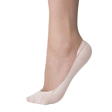Steps unsichtbare Damen Socken (6 Paar) - Tactel – Nahtlos – Silikon Anti Rutsch – Anti Bakteriell – hautfreundlich – schwarz