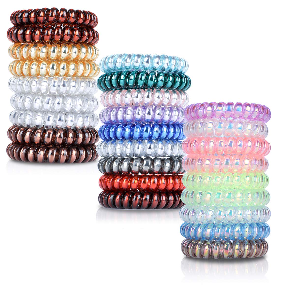 Amazon Com 27 Pcs Spiral Hair Ties Plastic Hair Ties Spiral No