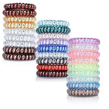 Amazon Com 27 Pcs Spiral Hair Ties Plastic Hair Ties Spiral No