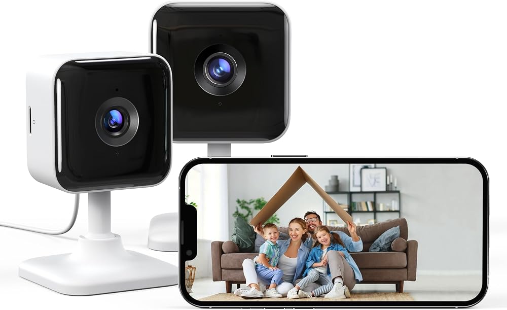 GNCC 2K Indoor Security Camera 2 Pack CCTV Home WiFi Motion Sound Night Vision