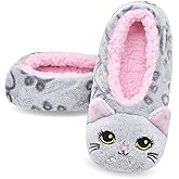 Panda Bros Slipper Socks With Non-Slip Grippers, Cute Fuzzy Warm Cat Animal House Slippers