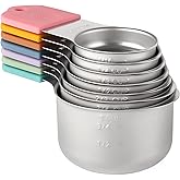 Magnetic Measuring Cups Set of 7 Stainless Steel Heavy Duty Measuring Cups for Dry & Liquid Ingredients (color)