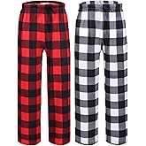 Ekouaer 2 Pack: Boys Pajamas Pants Soft Elastic Waist PJ Bottoms Comfy Lounge Long Pants with 2 Pockets 4-14 Years
