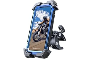 Bovemanx Motorcycle Phone Mount Holder,【Ultra-Stable】 Bike Phone Holder Handlebar Cell Phone Clamp for Electric Scooter, Bicycle, Dirt Bike, Compatible with iPhone 15 Pro Max All Smartphones 4-7.2"