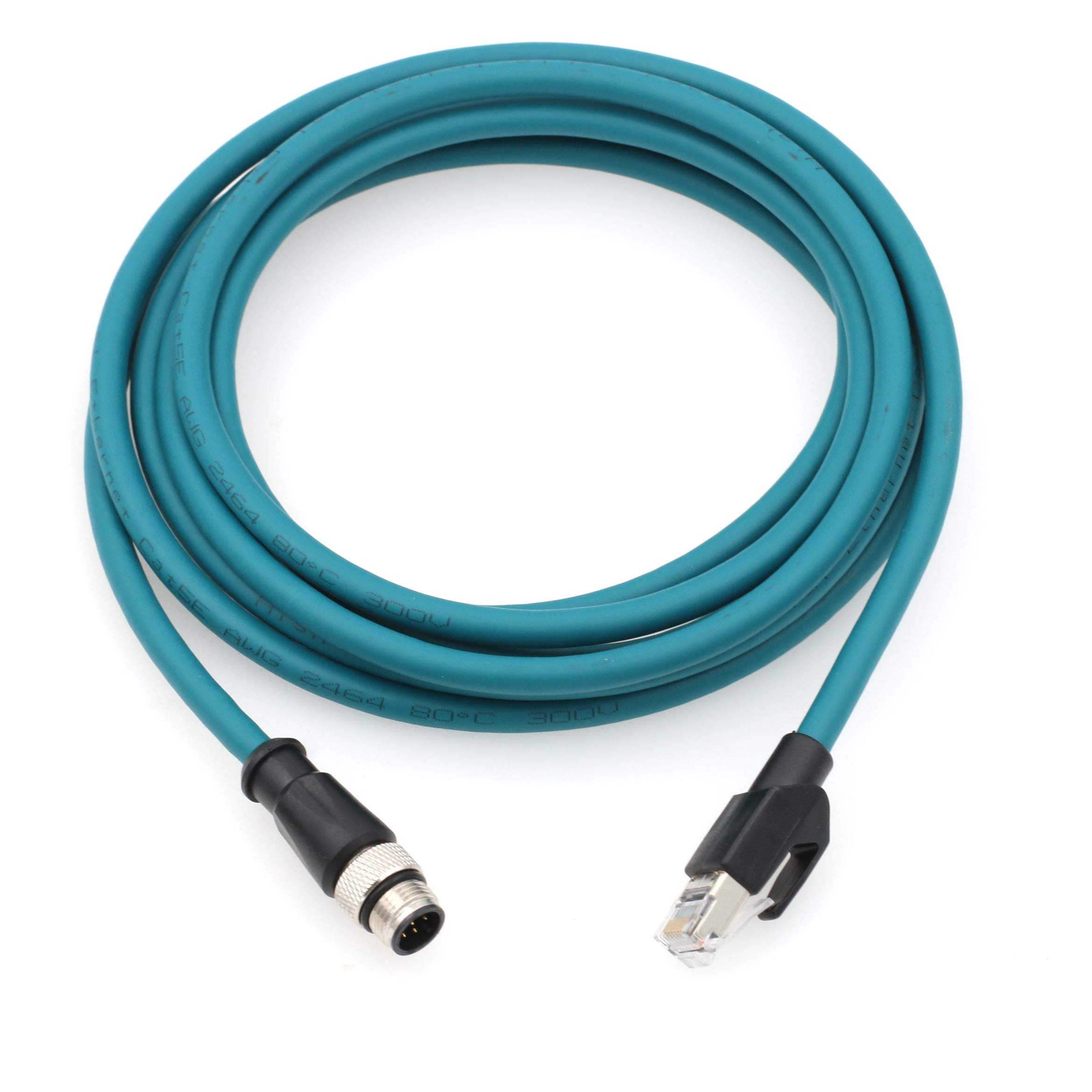 HangTon Ethernet Cable M12 8 Pin A Coded RJ45 CAT7e for Omron MicroHawk F430 Cognex is 7000 5000 Camera Sensor Barcode Reader Network PC 3M PVC