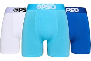 PSD Underwear Mens Boxer Briefs - Solid Basics, Mid Length Pack & Singles, Soft & Breathable Boxer Briefs for Men