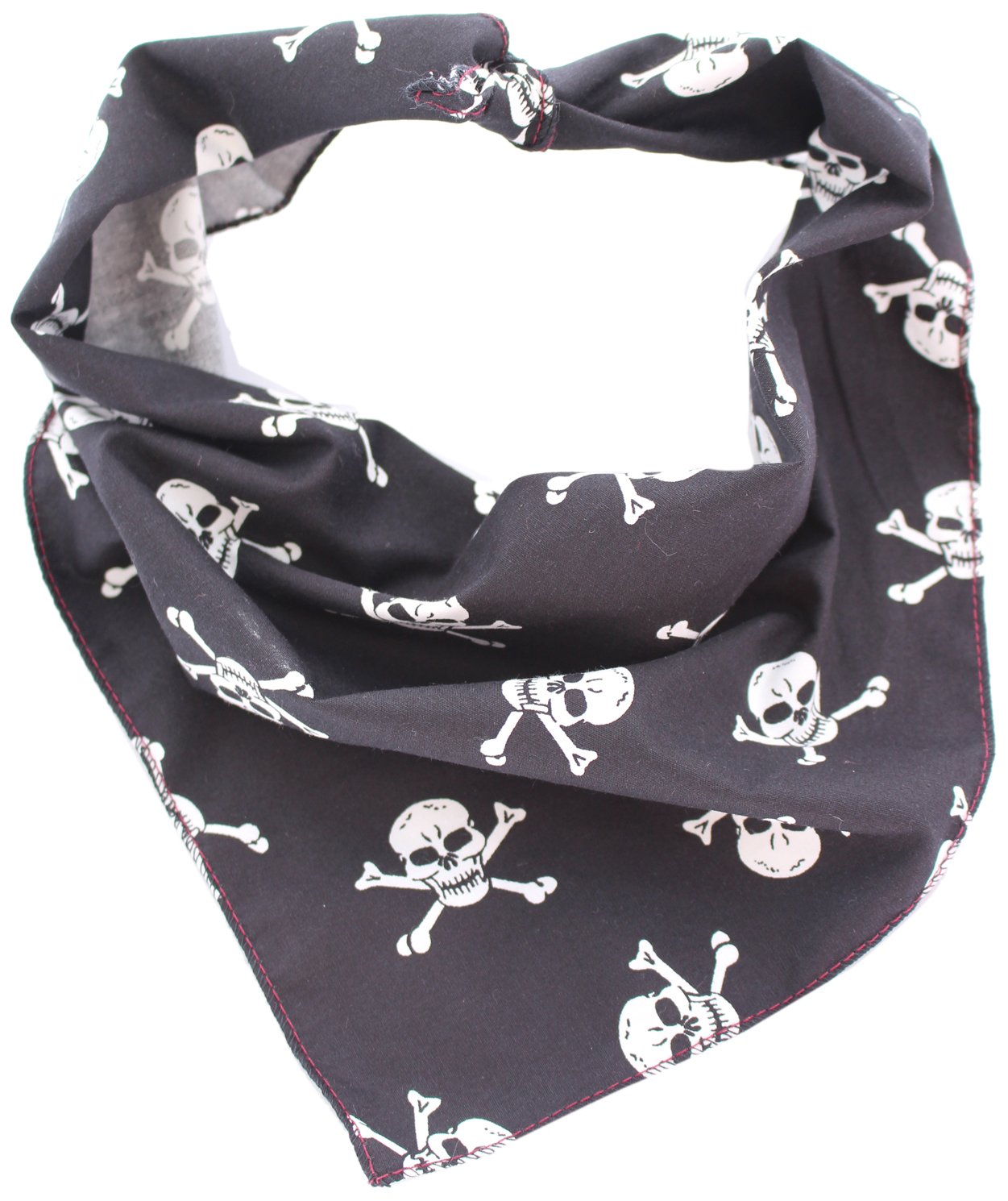 Pet Pooch Boutique Skulls Bandana for Dog, Medium/Large, Black