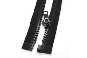 Leekayer 2PCS #5 30 Inch Separating Jacket Zippers for Sewing Coats Jacket Zipper 76cm Black Molded Plastic Zippers Bulk (30"