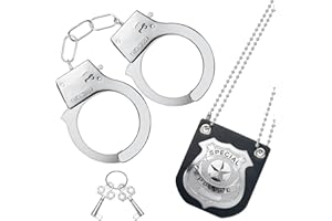 ERDOGLY Police Pretend Play Toys Set, Kids Police Officer Costume with Detective Badge, Handcuffs, Cop Dress up Accessories