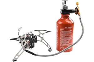 Tidevib Portable Multi Fuel Camping Stove Set with 500ml Fuel Bottle for Diesel Gas, Lightweight Aluminum Alloy Backpacking C