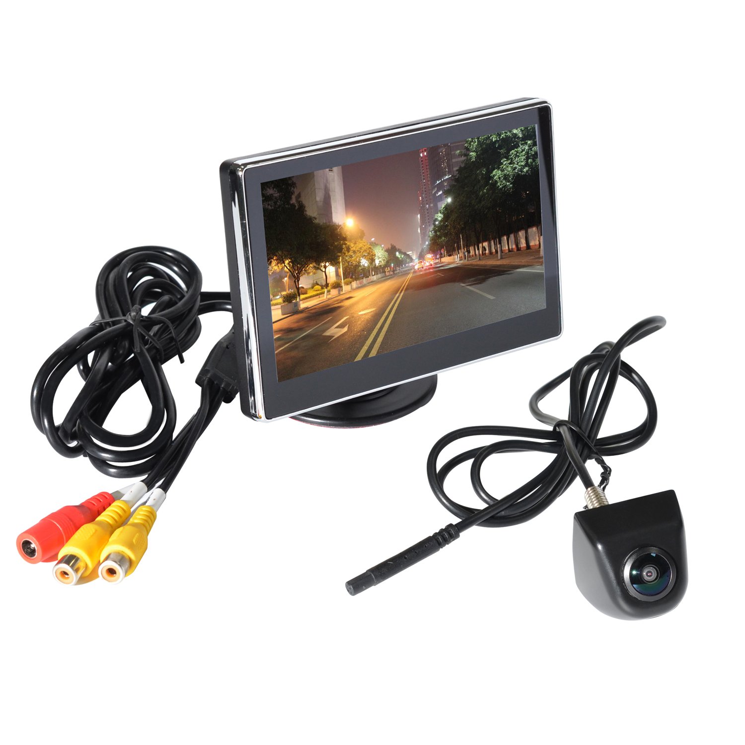 送料無料キャンペーン カラーcar 2チャネルビデオ入力5 Angelマルチビューカメラユニバーサルねじ取り付け車リアビューバックアップカメラのhd Wide Super 180º 190º Parkvision Rear B07d314ll7 Viewスタンドアロンモニタキット カーナビ