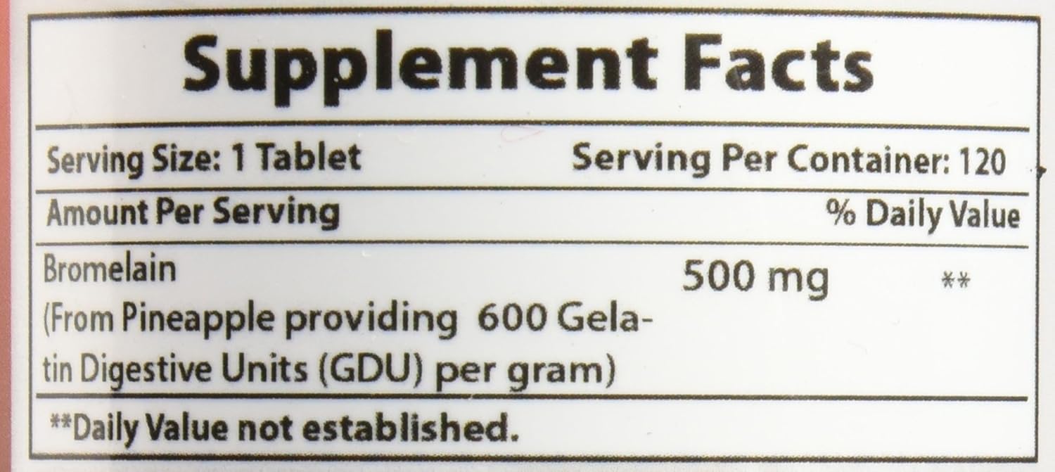 Best Naturals Bromelain Proteolytic Digestive Enzymes Supplements, 500 mg, 120 Tablets - Supports Healthy Digestion, Joint Health, Nutrient Absorption: Health & Personal Care
