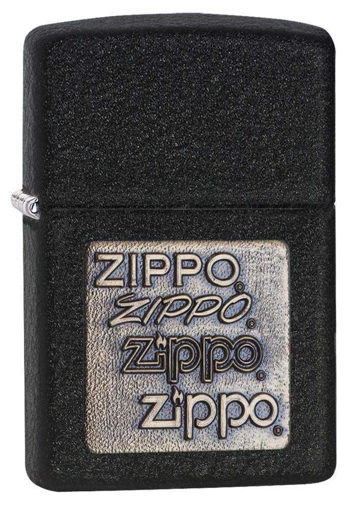 Zippo Zippo Brass Emblem Lighter - Black Crackle