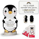 Gossby Positive Penguin Crochet - Inspirational Gift for Women, Men - Emotional Support, Birthday, Encouragement, Thinking of You, for Friend, Coworker, Boss - You're Flippin Awesome