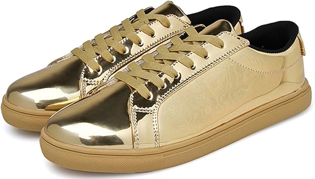 Amazon ノーブランド品 メンズ スニーカー ダンス シューズ レッド 蛍光 ビタミンカラー ダンス 系に大人気 26 5cm 43 金色 ノーブランド品 シューズ バッグ