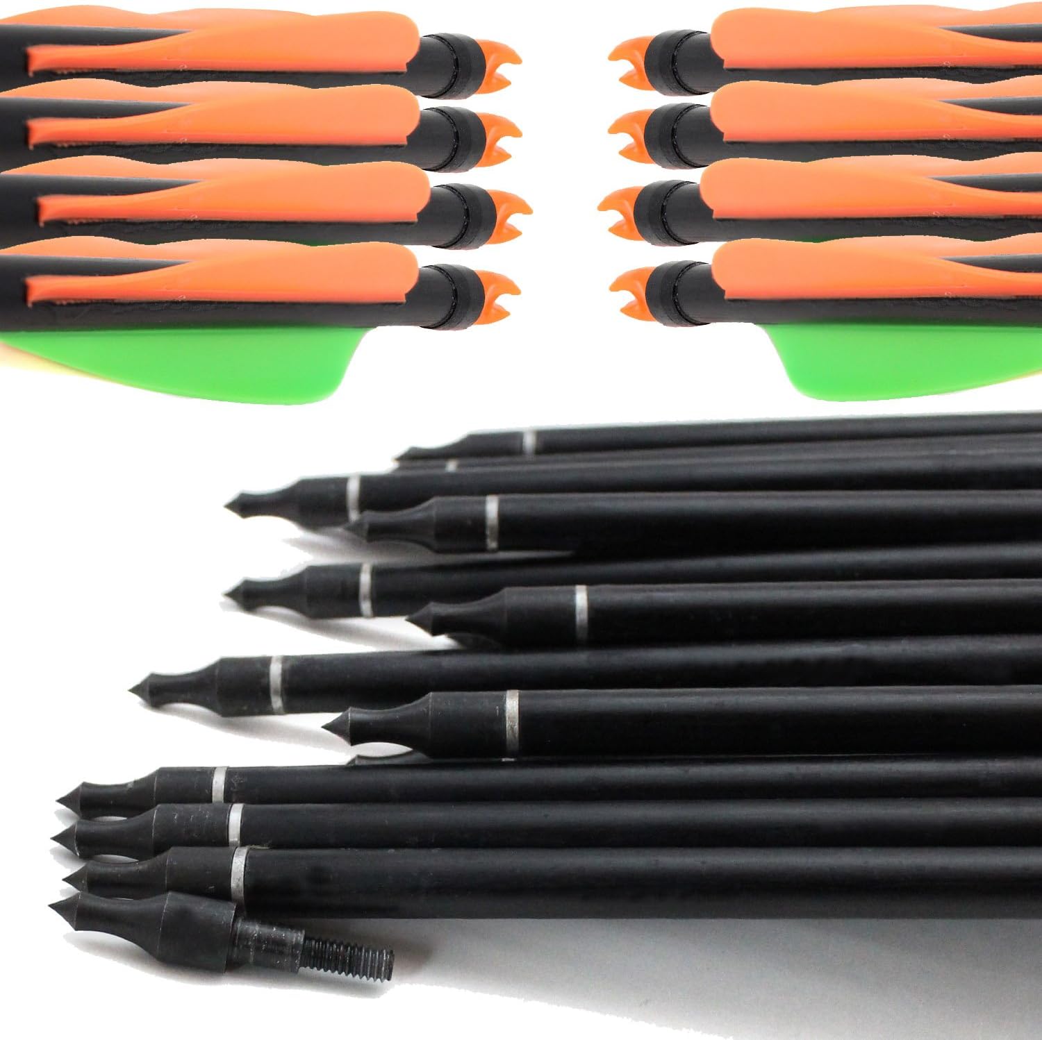 Fiberglass Screw-In Tips Arrow Target Practice Arrows 32" inches, (12 Pack)