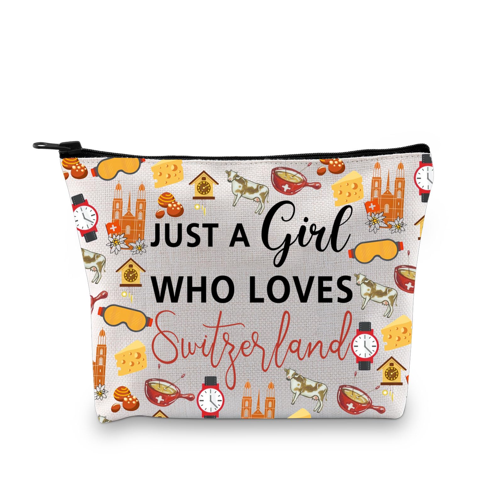 Switzerland Cosmetic Makeup Bag Switzerland Travel Vacation Gift Switzerland Souvenir Gift for Girl Switzerland Travel Bag (Switzerland 1UK)